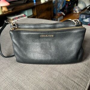 Michael Kors Black Crossbody Bag with Gold Details